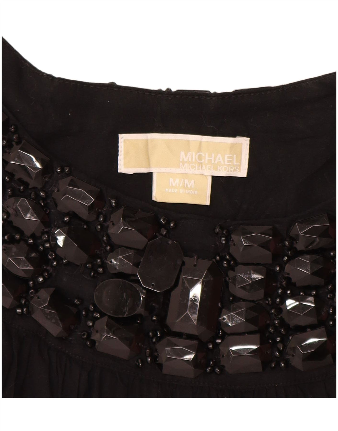 Damska bluzka bez rękawów MICHAEL KORS UK 12, średnia czarna bawełna