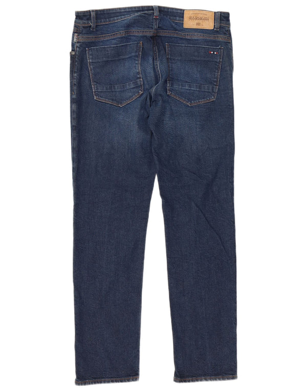 Napapijri Mens Straight Jeans W36 L33 Navy Blue Cotton