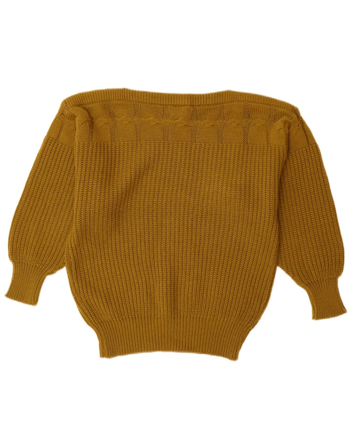 Damski sweter oversize MONDI z dekoltem w łódkę, EU 36, mała wełna khaki