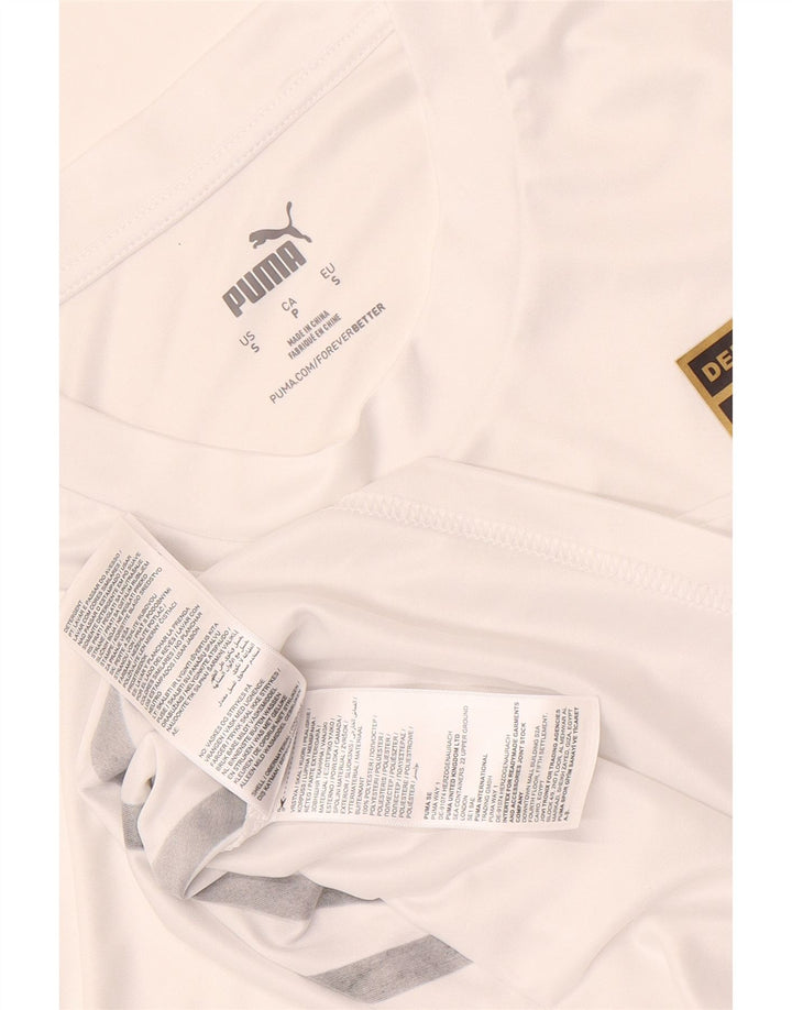 Męski T-shirt Puma Deutshland z grafiką, mały, biały poliester z blokami kolorów