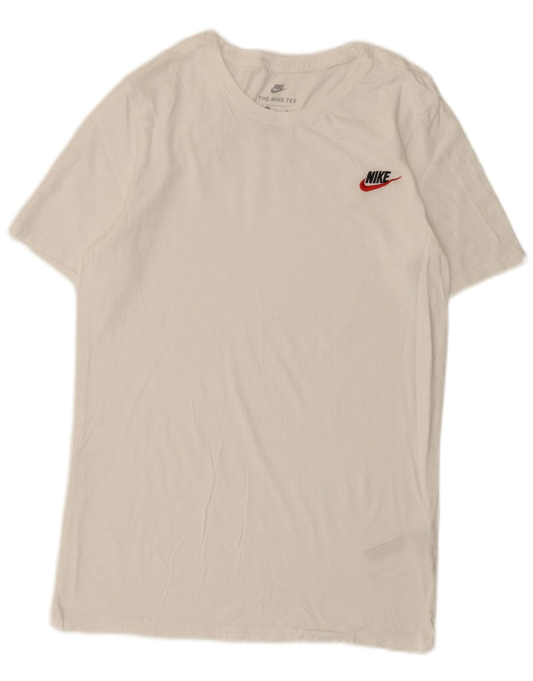 Męski T-shirt Nike o sportowym kroju, mały, biały, bawełniany