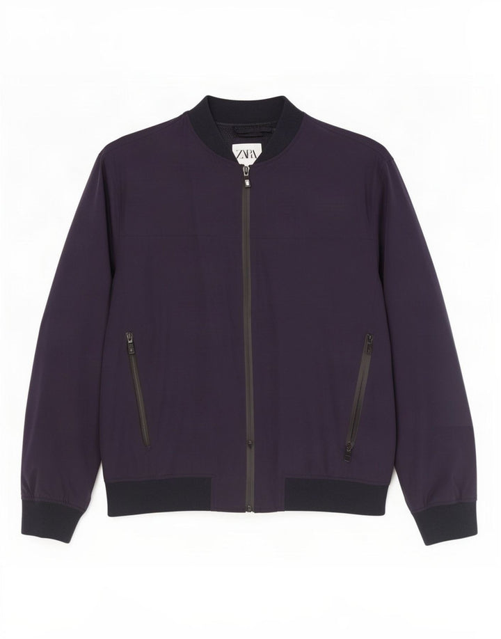 Męska kurtka bomberka Zara IT 44 XL, granatowa, nylonowa