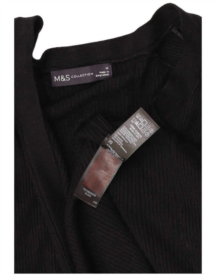 Marks & Spencer Damski sweter oversize z otwartym kardiganem UK 14, średni czarny