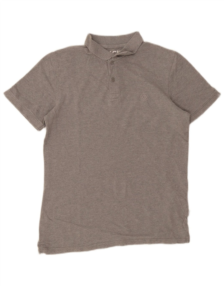 Męska koszulka polo Jack & Jones, mała, szara, bawełniana