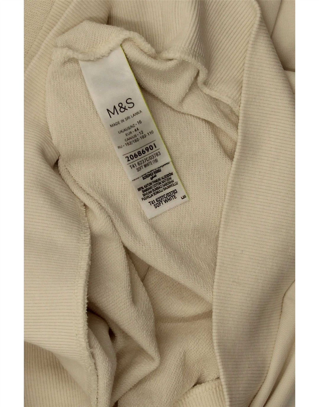 Damska bluza dresowa Marks & Spencer UK 16, duża, złamanej bieli, bawełniana