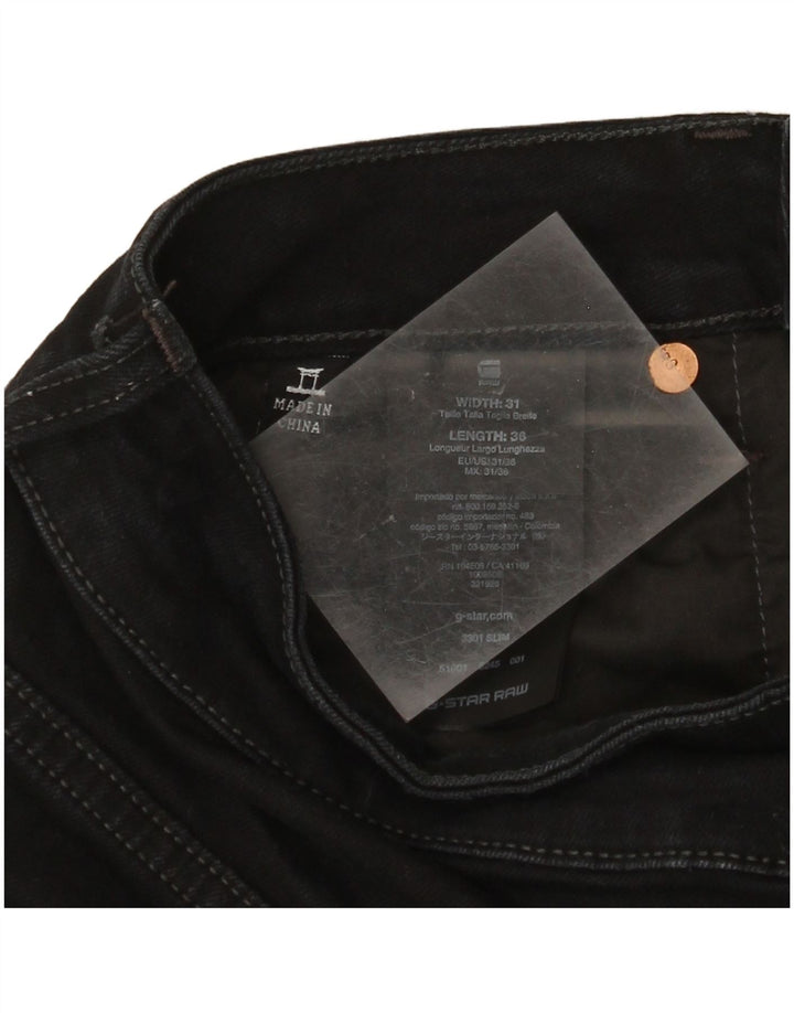G-Star Męskie 3301 Slim Jeans W31 L36 Czarna bawełna