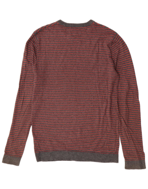 Jack Wills Męski sweter z okrągłym dekoltem XS Szary, bawełniany w paski