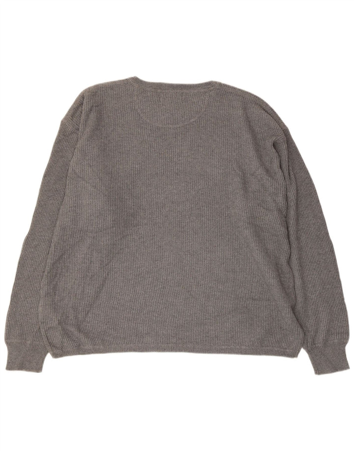 EDDIE BAUER Męski sweter z okrągłym dekoltem XL, szary, bawełniany