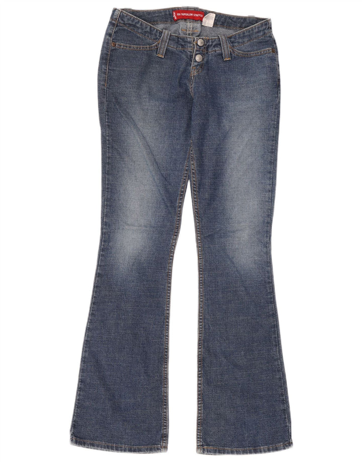 Damskie jeansy Levi's 520 Super Low Flared US 7 Medium W28 L32 Niebieska bawełna
