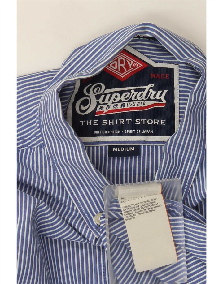Koszula męska Superdry, bawełniana, w średnie niebieskie prążki