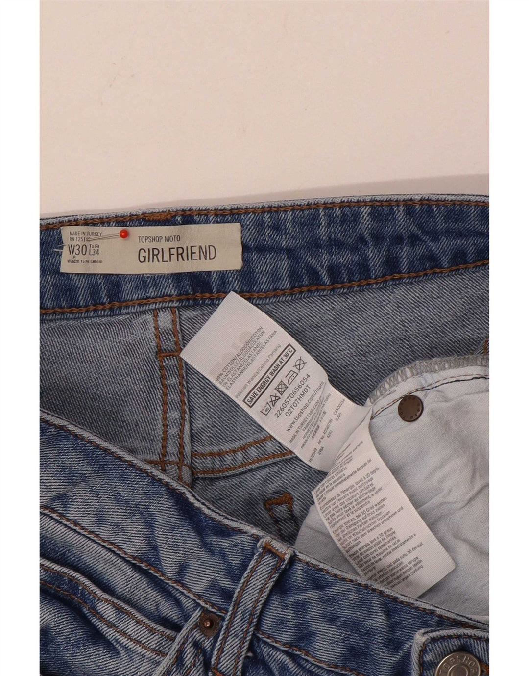 Damskie spodenki dżinsowe Topshop W30 Średnioniebieskie, bawełniane