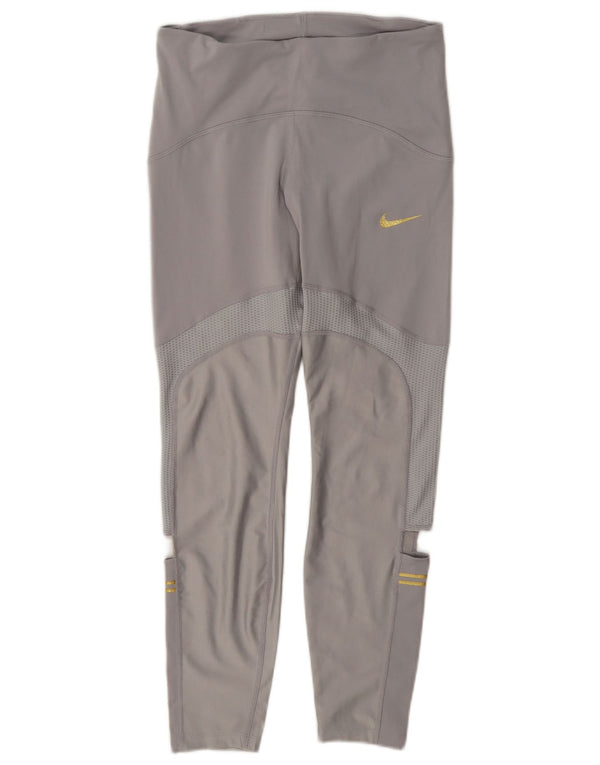 Damskie legginsy Nike Dri Fit UK 12, średnioszary, poliestrowy