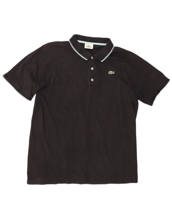 Męska koszulka polo Lacoste, rozmiar 6, XL, czarna, bawełniana