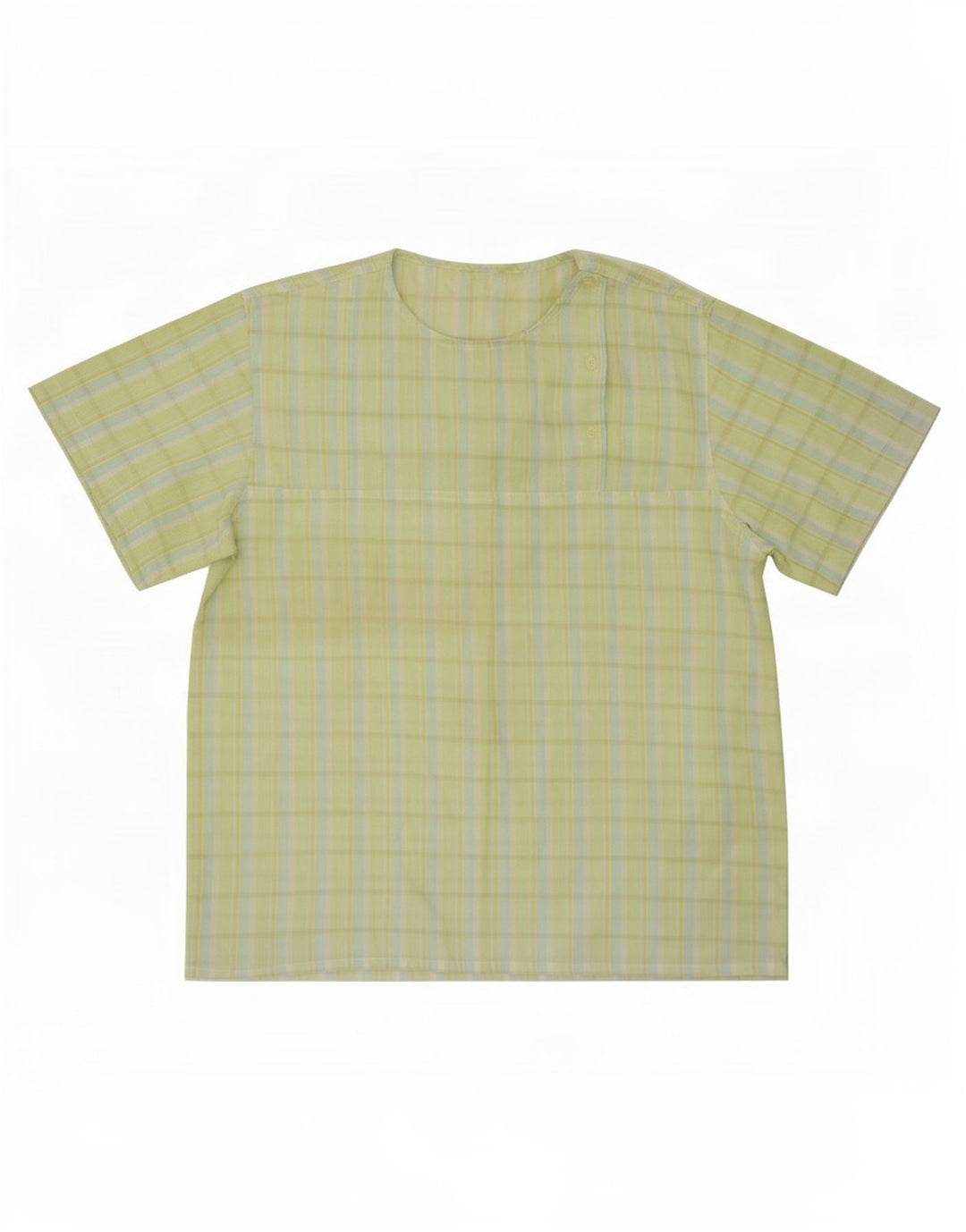 Bluzka damska Vintage Top UK 14 w średnią zieloną kratę