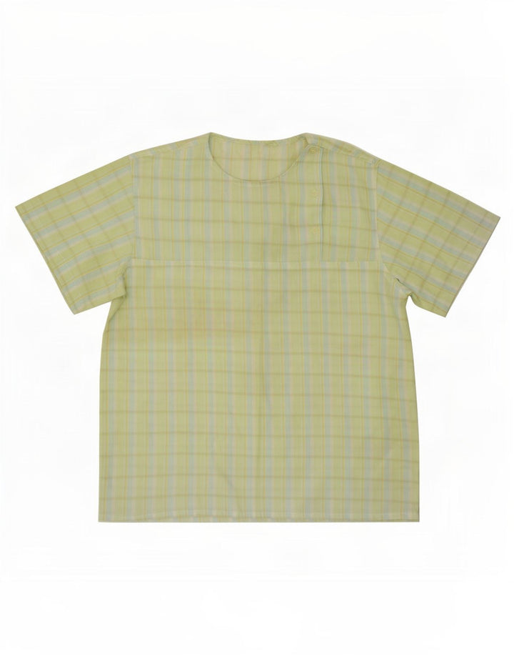 Bluzka damska Vintage Top UK 14 w średnią zieloną kratę
