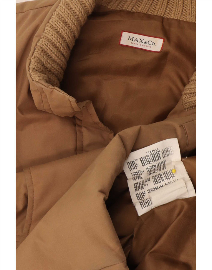 Damska kamizelka oversize Max & Co. z wyściełaną wkładką UK 10, mała, beżowa, bawełniana