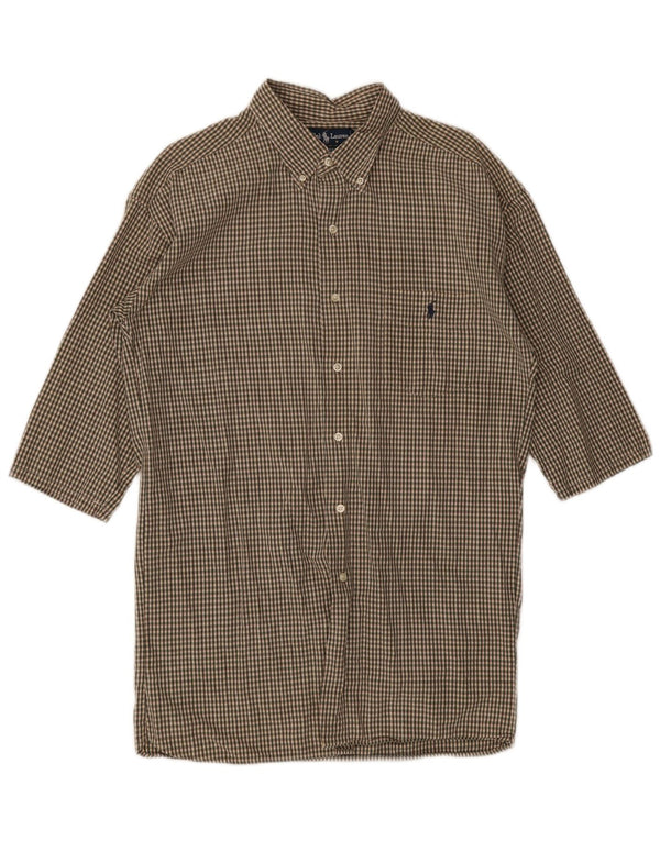 Ralph Lauren Męska koszula z rękawem 1/2 MCMEEL XL, zielona bawełniana kratka
