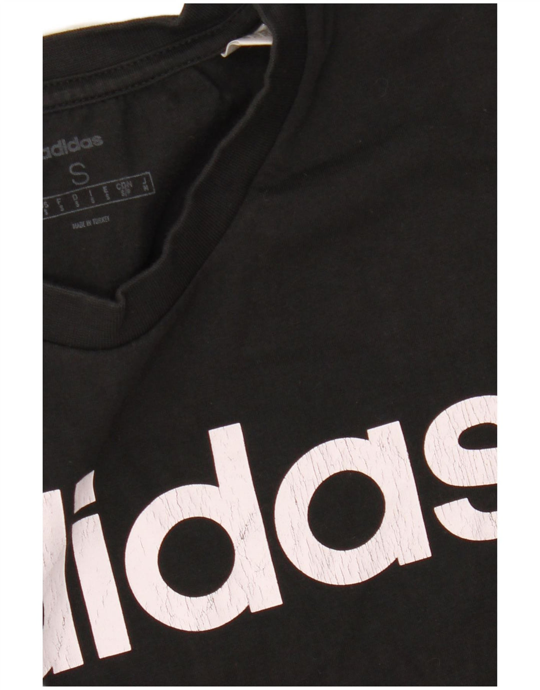 Męski T-shirt z grafiką ADIDAS, mały, czarny, bawełniany