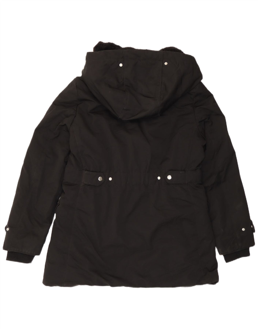 Damska kurtka parka z kapturem Zara UK 18 XL, czarny poliester
