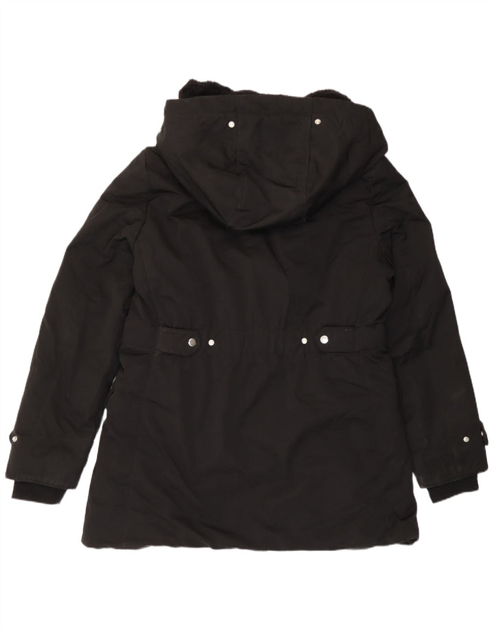 Damska kurtka parka z kapturem Zara UK 18 XL, czarny poliester