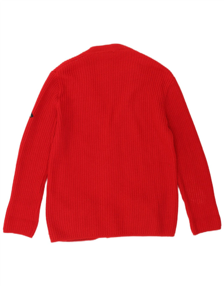 Męski sweter rozpinany Jean Jacques IT 50 Średniej czerwonej wełny