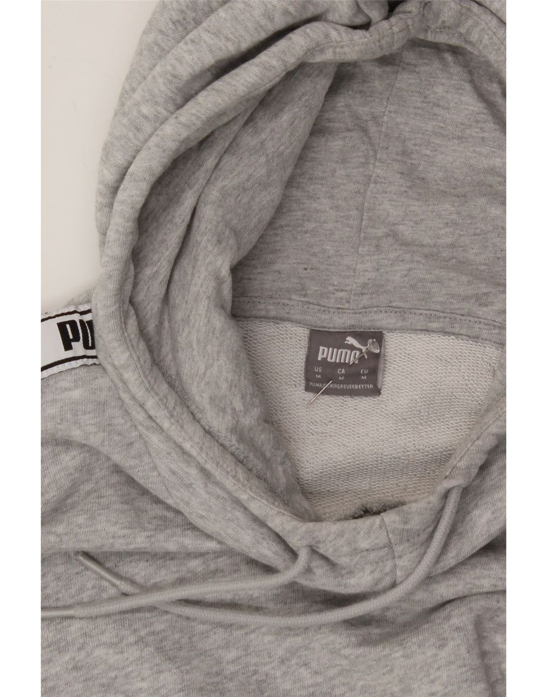 PUMA Womens Graphic Hoodie Jumper UK 14 Medium Grey Vintage Puma and Second-Hand Puma from Messina Hembry 