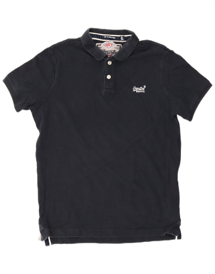 Męska koszulka polo Superdry 2XL, granatowa, bawełniana