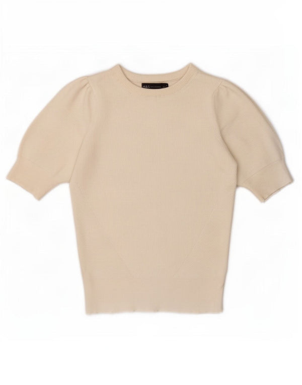 Bluzka damska Marks & Spencer Top UK 8 Small w kolorze złamanej bieli, wiskoza