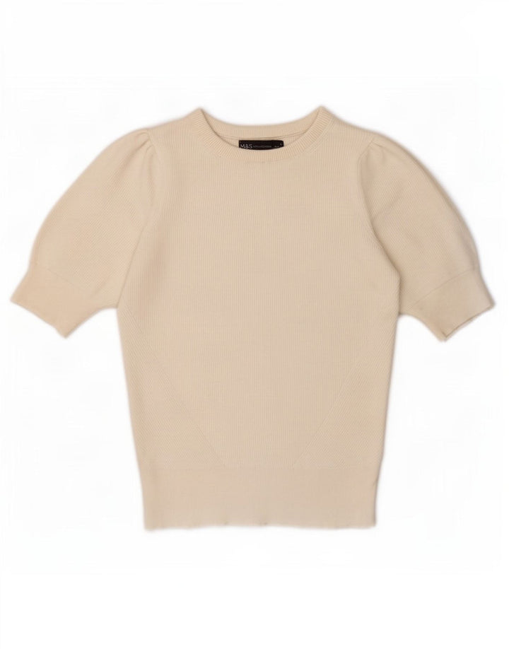 Bluzka damska Marks & Spencer Top UK 8 Small w kolorze złamanej bieli, wiskoza