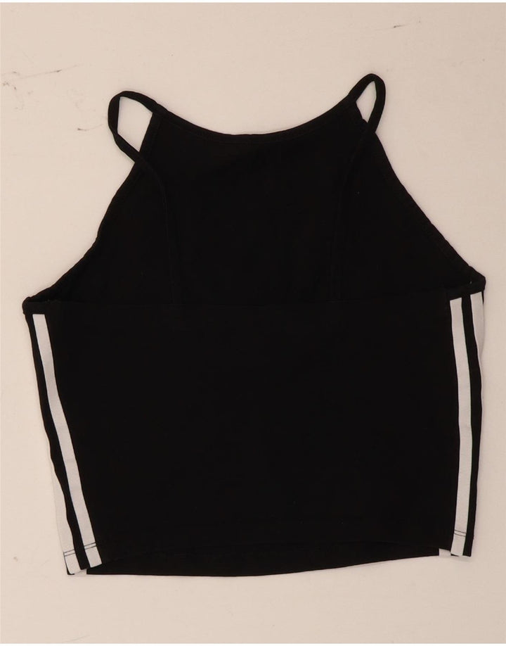 Adidas Damski Crop Halter Top UK 10 Mały Czarny Bawełniany