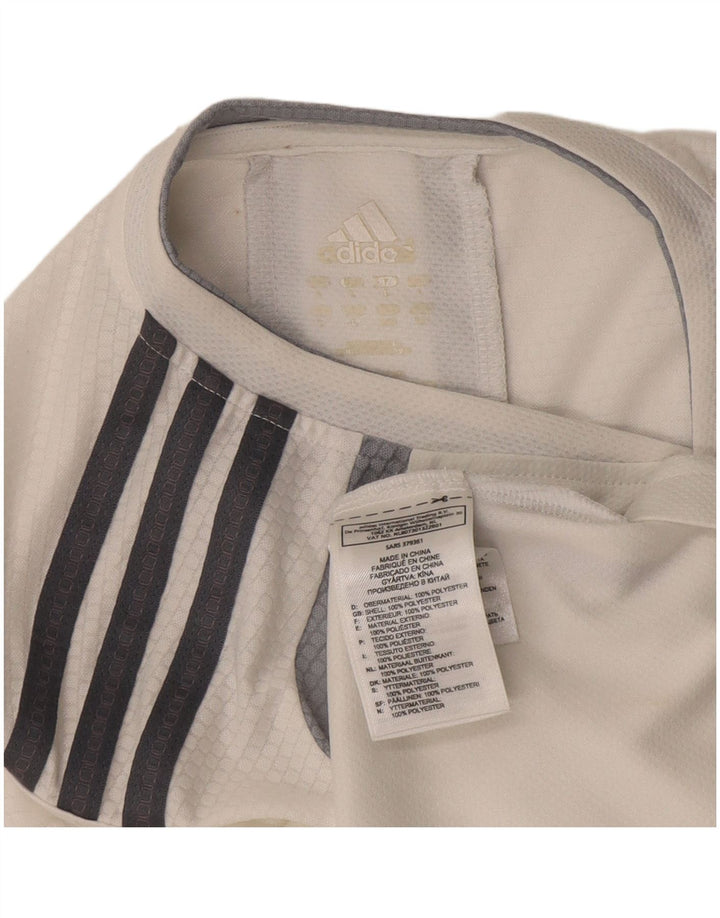 Adidas Męska kamizelka Climalite Top, duża, biała, poliestrowa z blokami kolorów