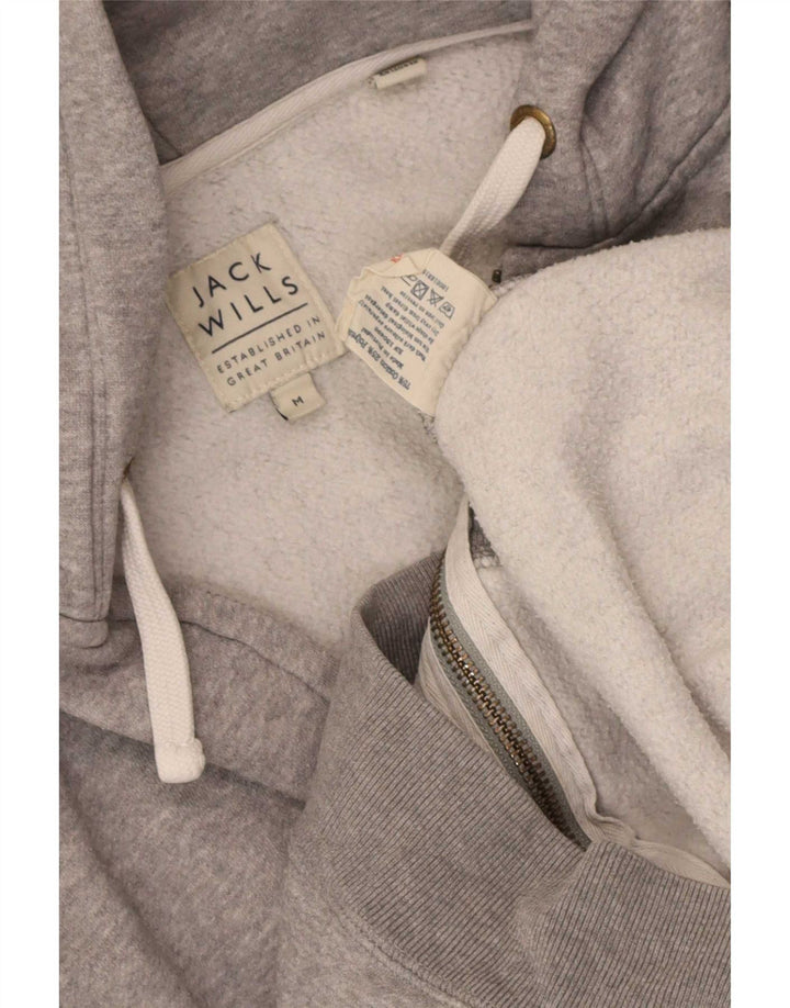 Męski sweter z kapturem i zamkiem Jack Wills, średnioszary, bawełniany w cętki
