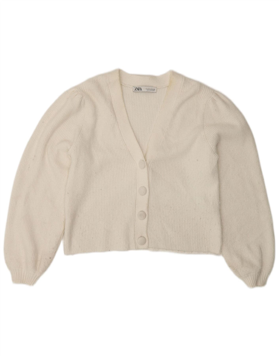 Sweter damski Zara UK 12, średni, biały, wiskoza