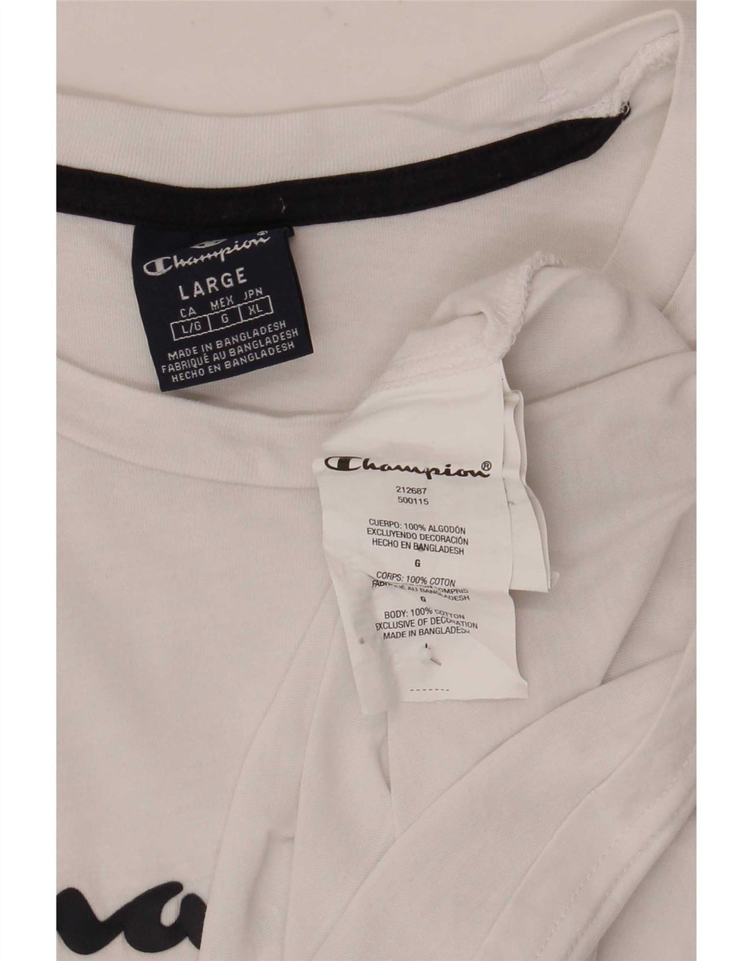 Męski T-shirt Champion z grafiką, duży, biały, bawełniany