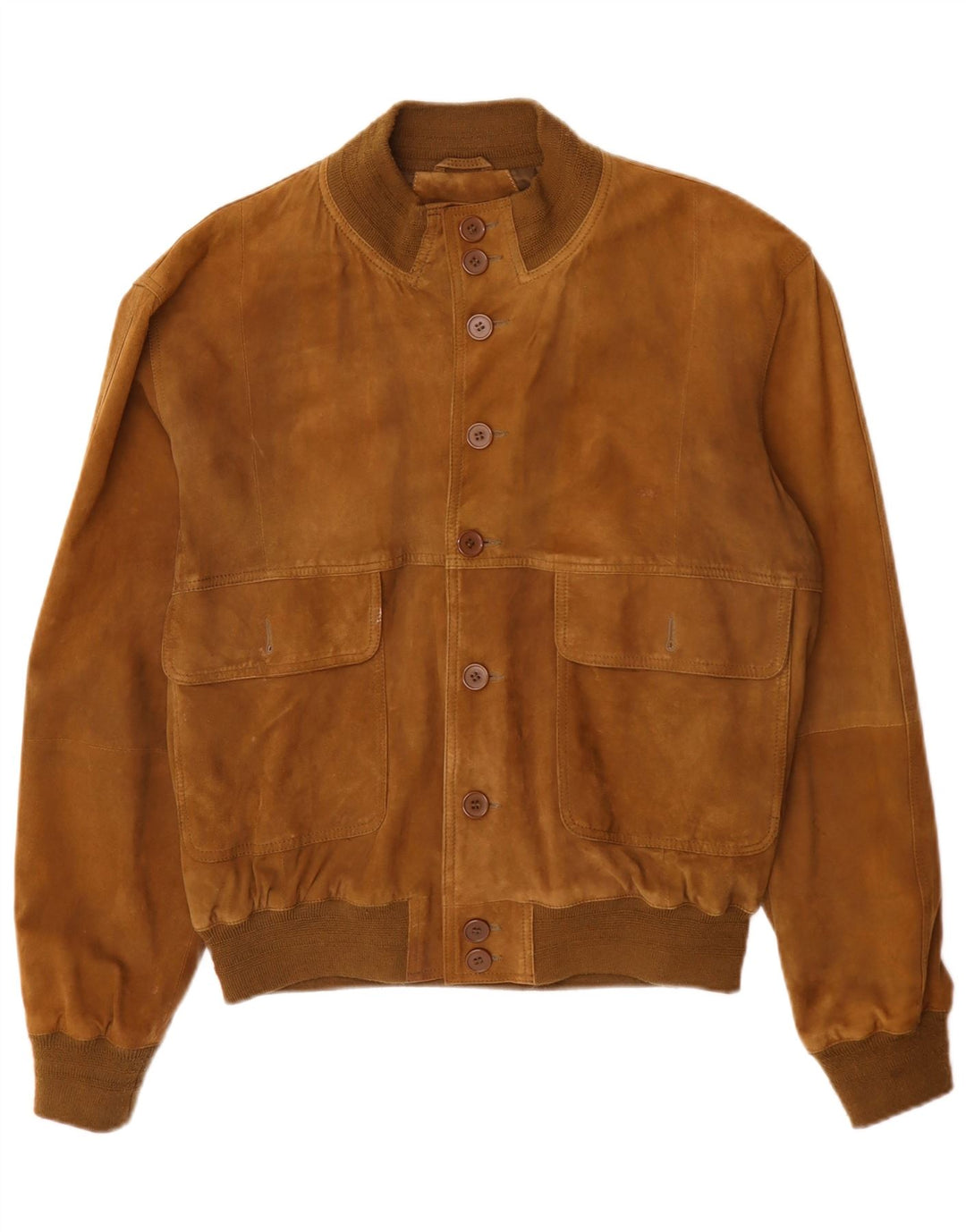 Vintage męska zamszowa kurtka bomber IT 52 XL brązowa skóra