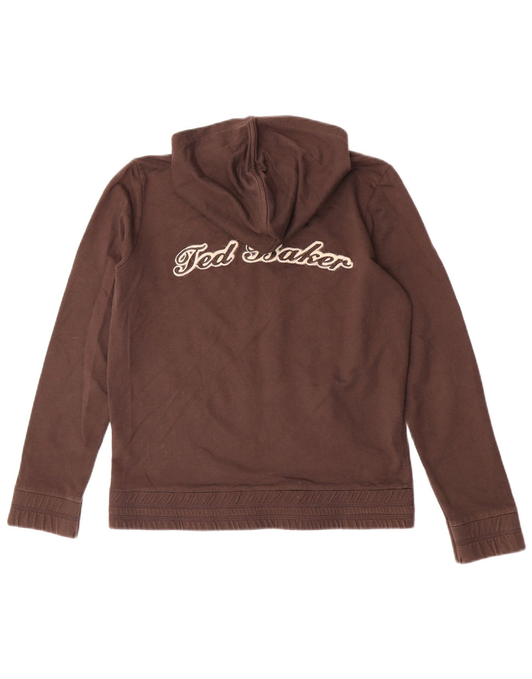 Damski sweter Ted Baker z grafiką i zamkiem błyskawicznym, rozmiar 3, średni brązowy, bawełniany