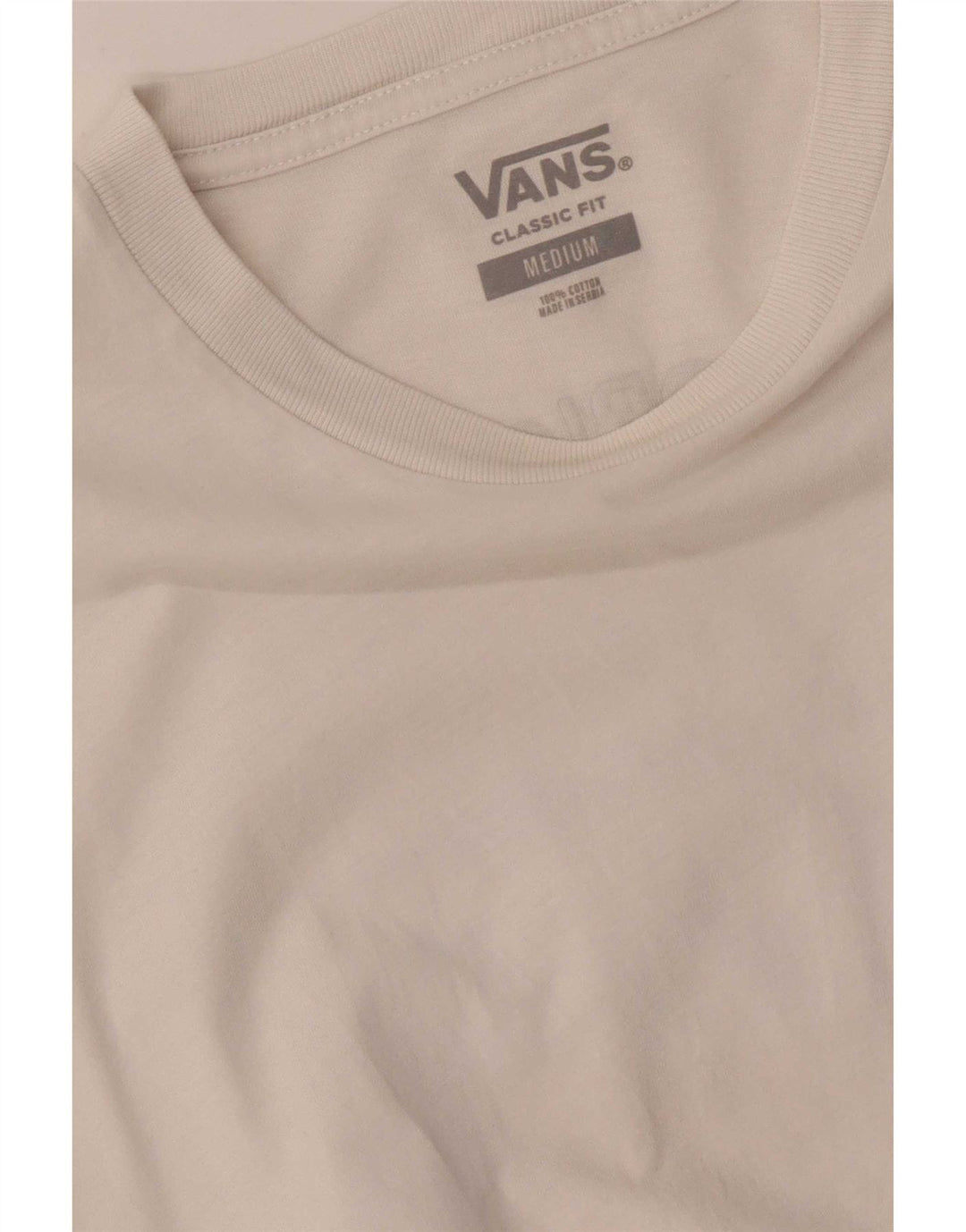 Męski T-shirt Vans o klasycznym kroju z grafiką, średniej wielkości, biały, bawełniany