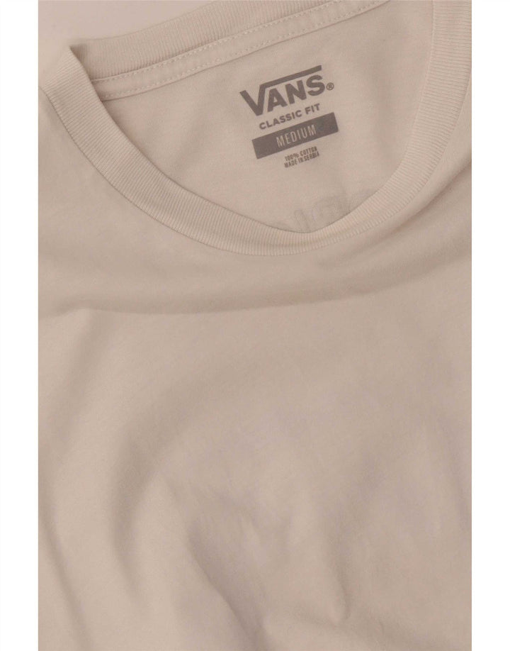 Męski T-shirt Vans o klasycznym kroju z grafiką, średniej wielkości, biały, bawełniany
