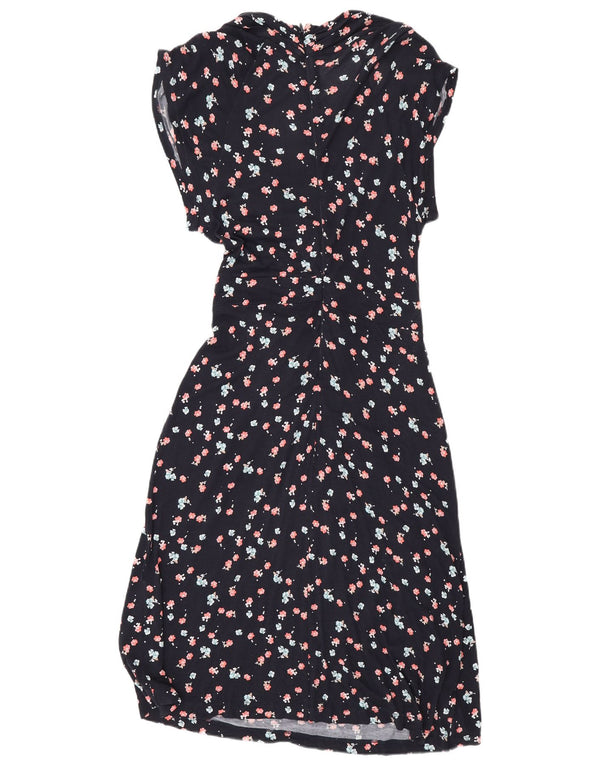 Damska sukienka o linii A French Connection UK 14 Średni granatowy kwiatowy wiskoza