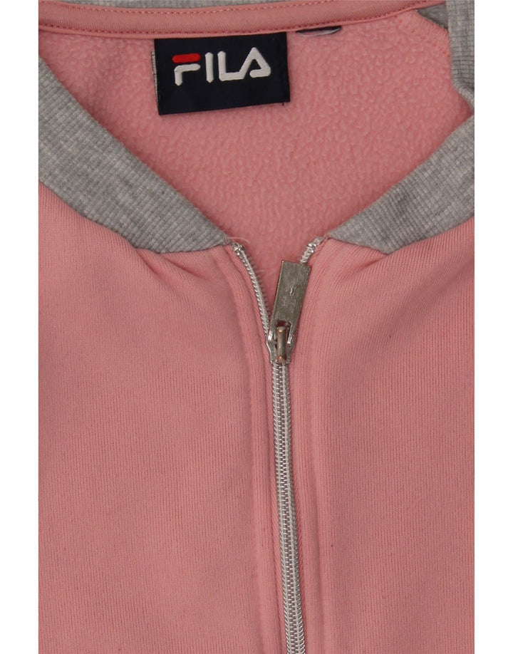 FILA Womens Tracksuit Top Jacket UK 12 Medium Pink Colourblock Polyester Vintage Fila and Second-Hand Fila from Messina Hembry 