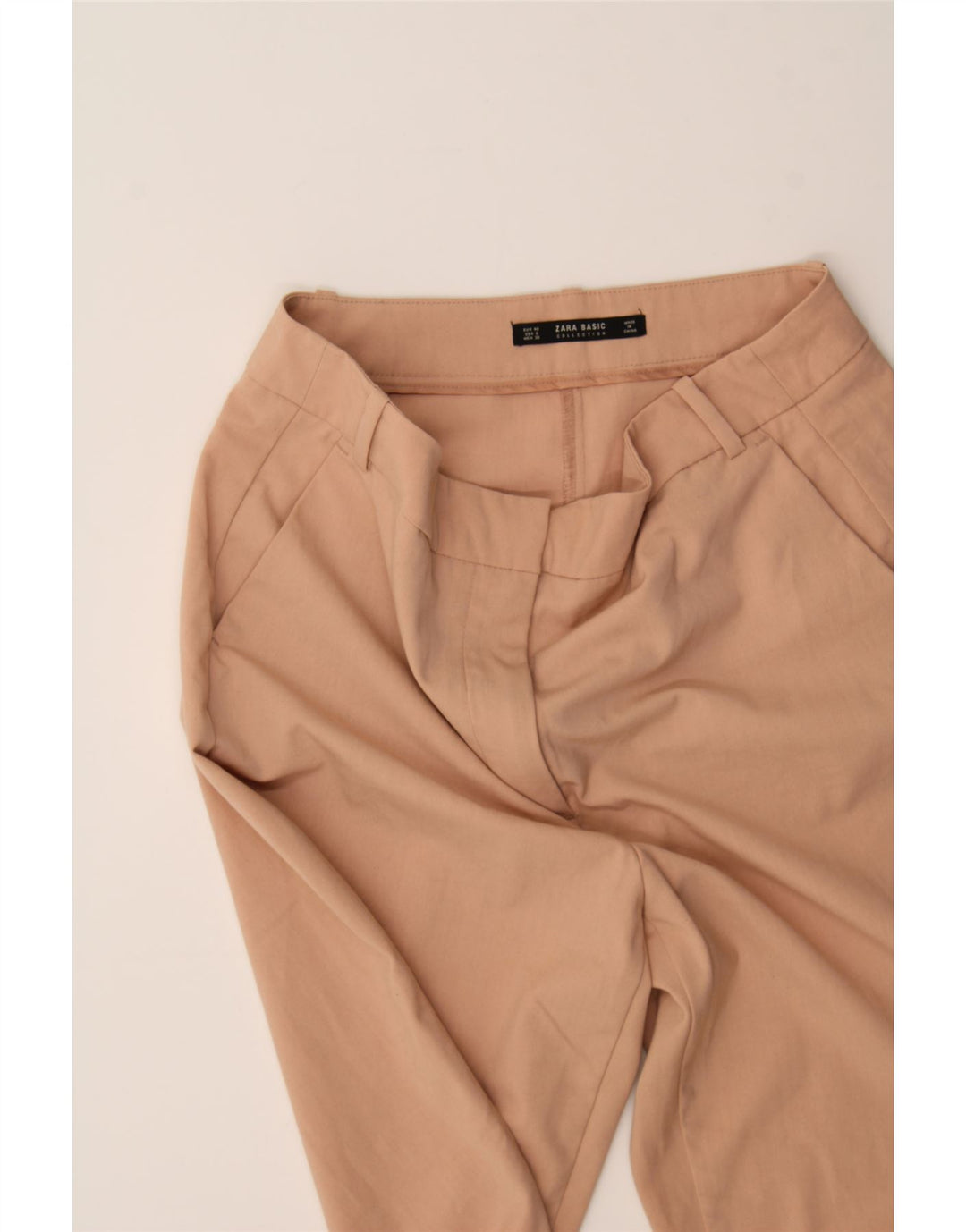 ZARA Womens Tapered Chino Trousers EU 40 Medium W30 L27 Pink Polyester Vintage Zara and Second-Hand Zara from Messina Hembry 