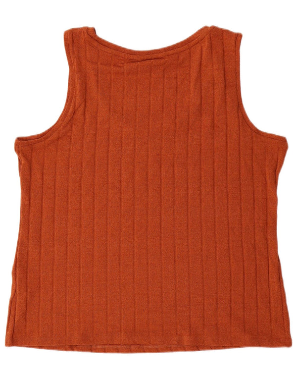 Marks & Spencer Womens Vest Top UK 22 3XL Orange Polyester