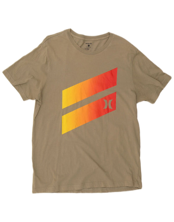 Męski T-shirt z grafiką Hurley, duży, khaki