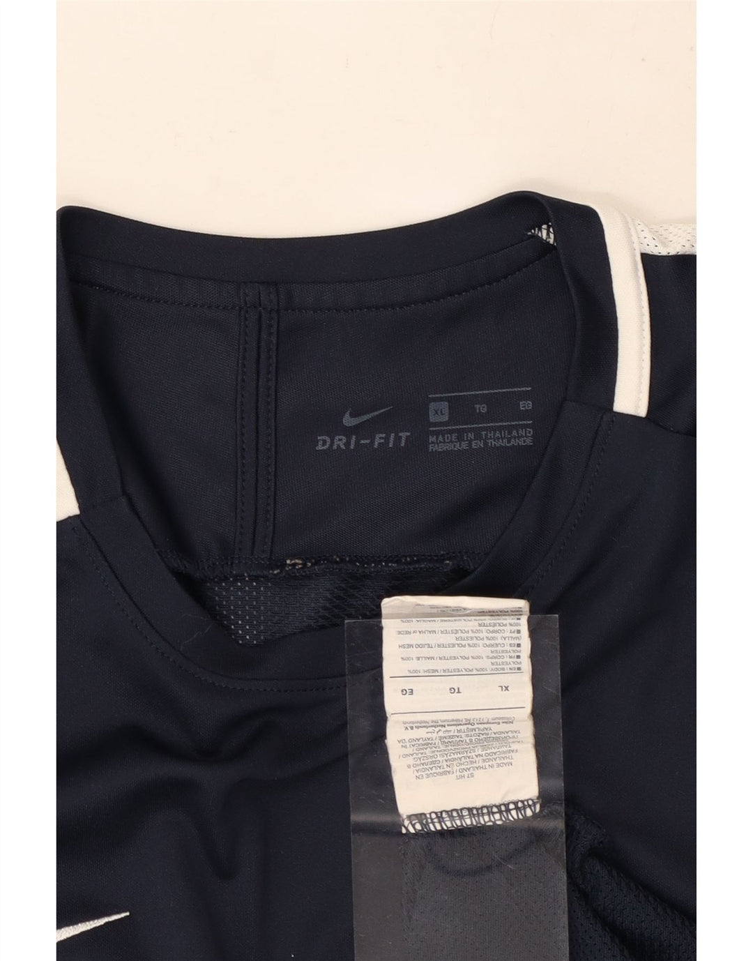 Męska koszulka T-shirt NIKE Dri Fit XL, granatowa, z blokami kolorów, poliestrowa