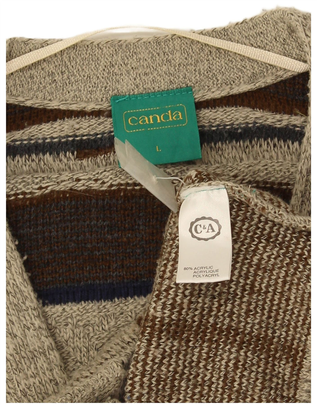 Sweter męski Canada Cardigan, duży, szary, geometryczny akryl