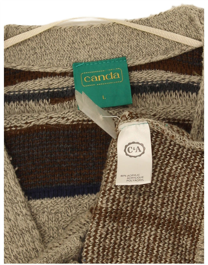 Sweter męski Canada Cardigan, duży, szary, geometryczny akryl