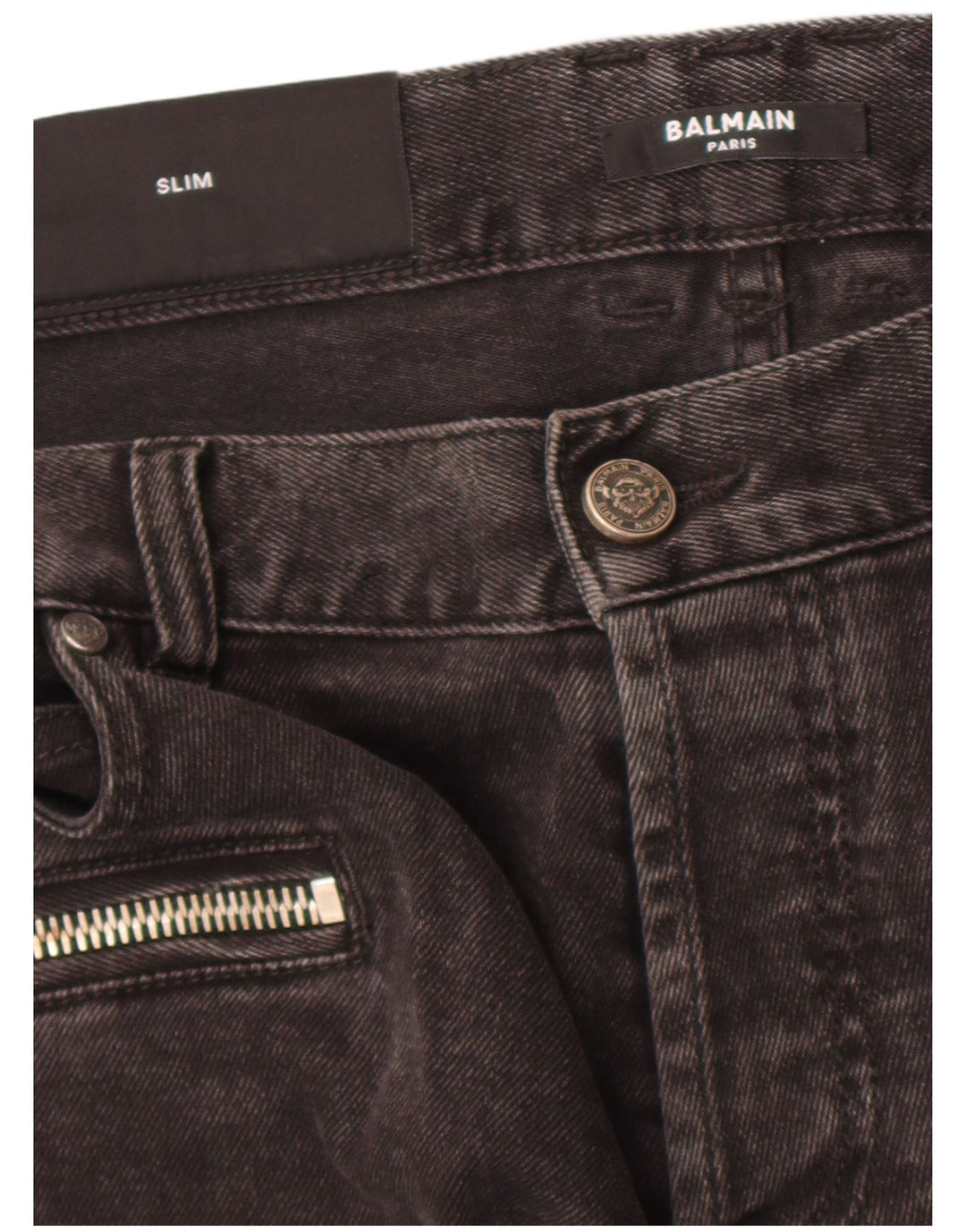 Męskie jeansy slim fit Balmain W34 L30 Szara bawełna