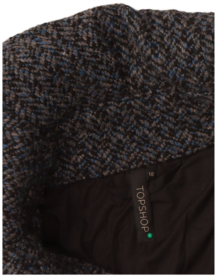 Damska kurtka bomberka Topshop UK 10, mała niebieska, poliester w jodełkę