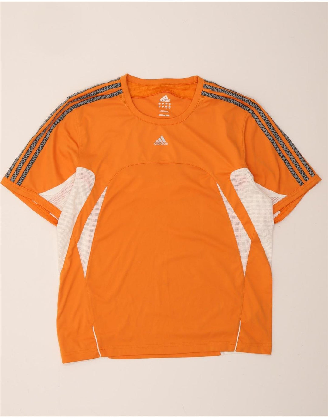 Męski T-shirt ADIDAS Climacool, duży, pomarańczowy, poliestrowy blok kolorów