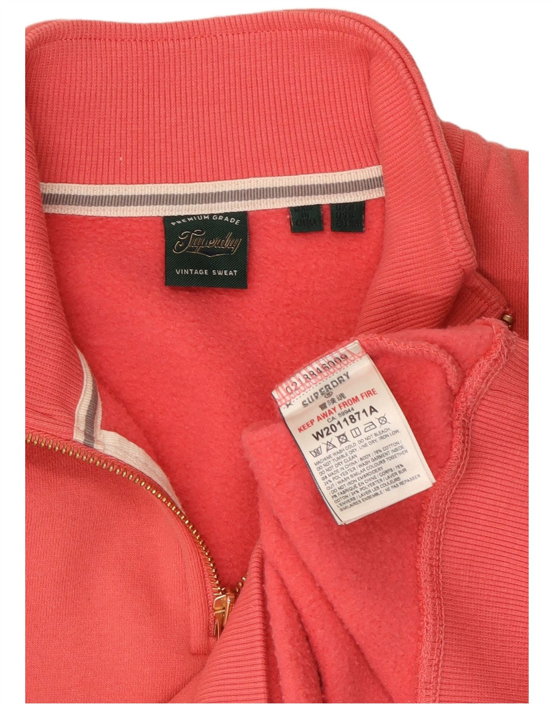 Damski sweter oversize Superdry z zamkiem błyskawicznym na szyi, UK 8, mały róż